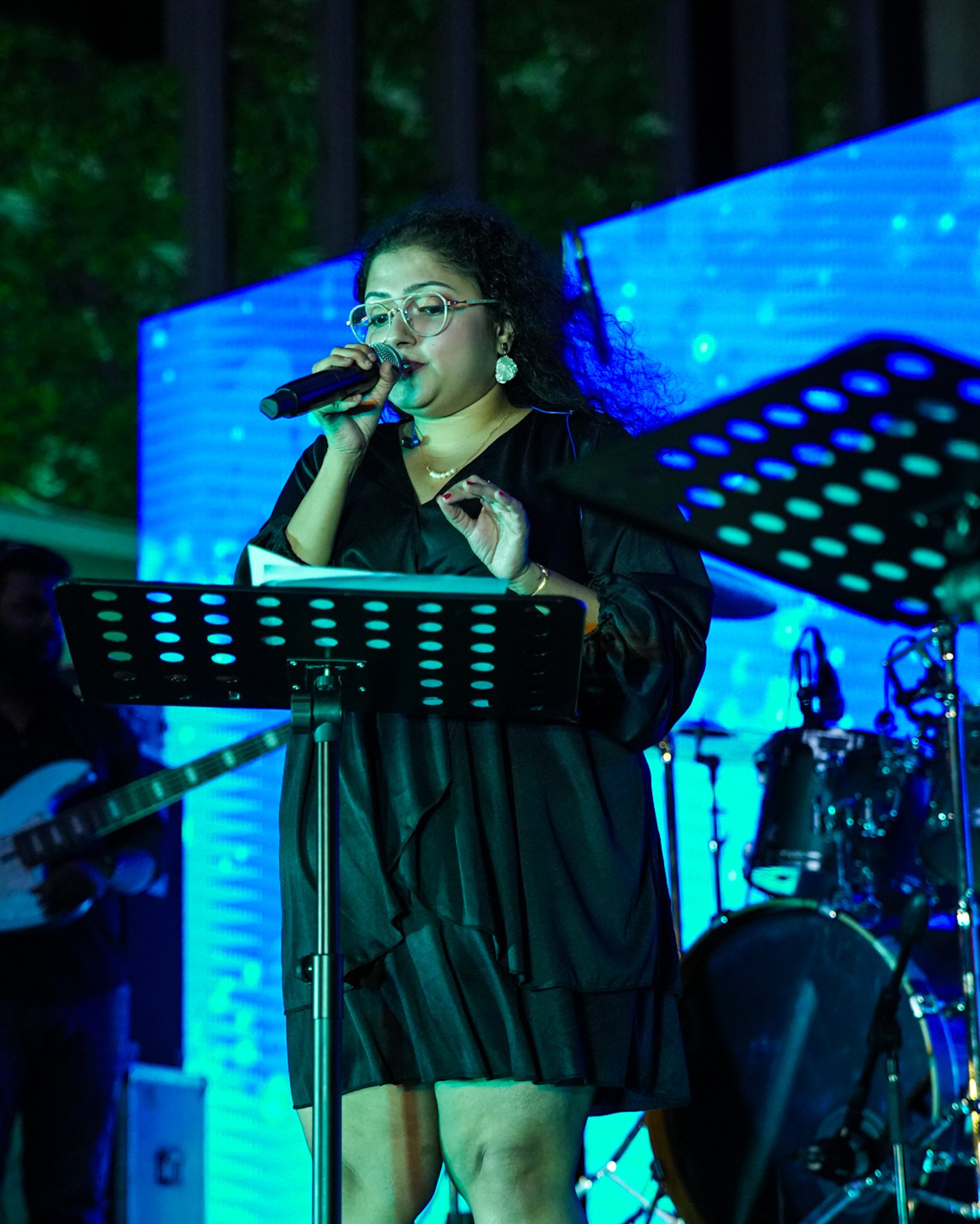 Practice shot with sheet music